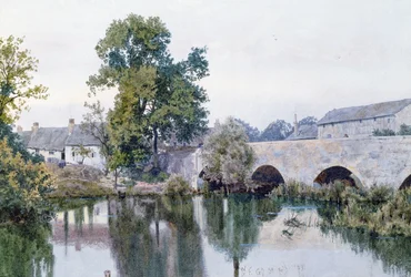 Steinbrücke ins Dorf, 1889
